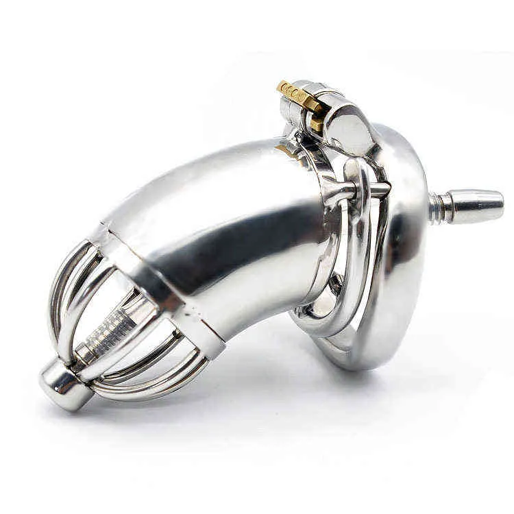 NXY Chastity Device Prisoner Bird Stainless Steel Anti Falling Off Version with Conduit Lock Trouser Belt Appliance Arc Snap Ring A278 2 0416