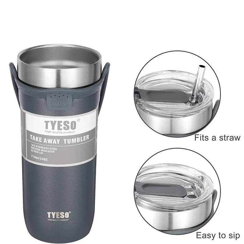 TYESO Tazza termica Thermos Bottiglia d'acqua Tazza sottovuoto Bicchiere Bicchieri Bottiglie termiche caffè Tazze da tè Termos Bicchieri Boccette 220809