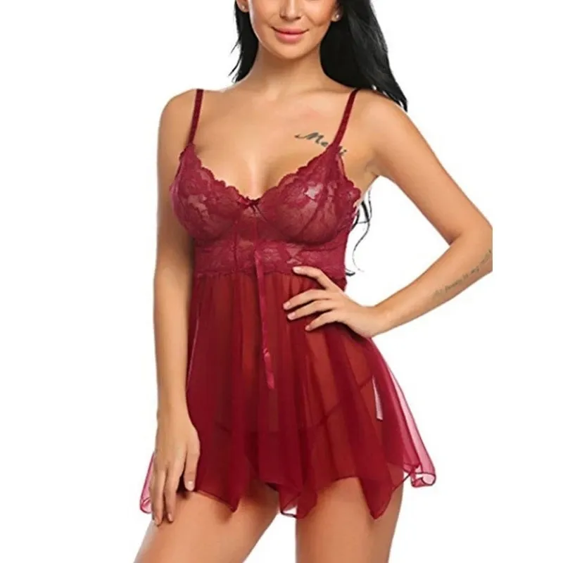 Donne Sexy Erotic Sling Lingerie Nightwear Robe Babydoll Attraente Sexy Sleepwear Charming Night Dress Sleep Wear 220516