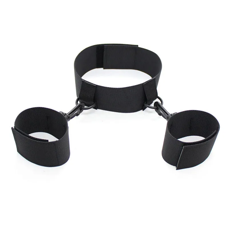 Nylon Belt Neck Collar Handcuffs Adult Games Erotic Cosplay Hand Cuffs Slave BDSM Bondage Restraints Fetish sexy Toys For Couples