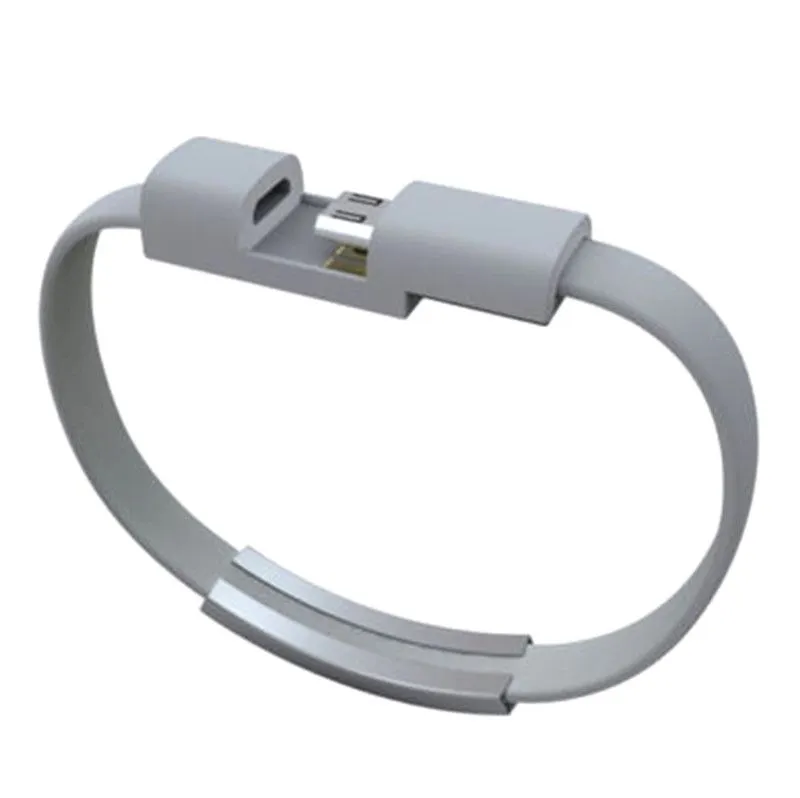 Armband USB Snabbladdningsdata Kabel Portabel Micro V8 Typ C Laddartrådsladd för Samsung Huawei Xiaomi