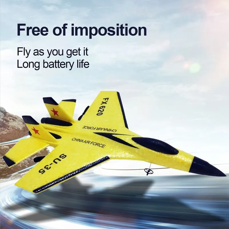 FX620 Glider RC Drone SU35 Fighter 2 4G Remote Control Aircraft Electric Model Toy Fixed Wing For Children 220713