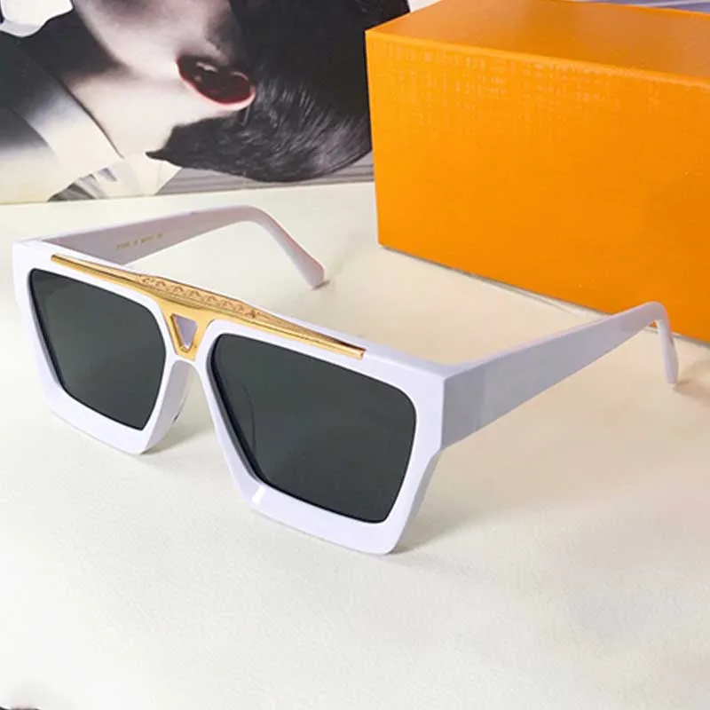 Lunettes de soleil masculines Z1502W Designer Nouveau millionnaire Menaire Sun Glasse White Frame 10 0 Épaisseur en trois dimensions carré