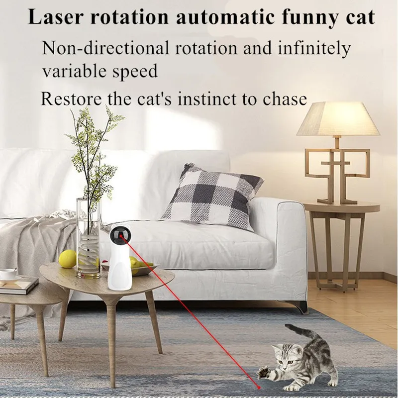 Автоматическая кошачья игрушки тизер интерактивной умный дразнящий лазер Laser Laser Funny Handheld Mode Электронный USB -заряд 220510