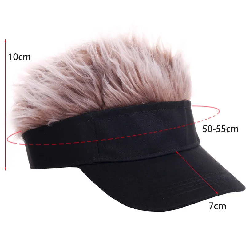 Fashion Novelty Toupee Wig Funny Hair Baseball Cap Fake Hair Sun Visor Hats For Boys Girls Children Cool Gifts 220816