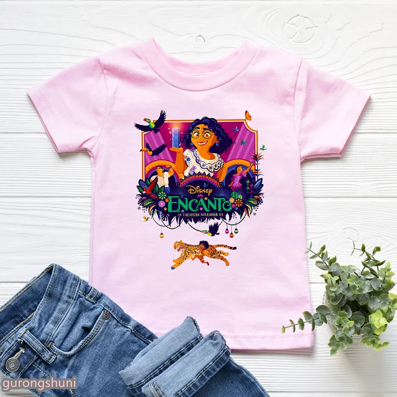 Arrival Girls T Shirt لطيف Encanto Cartoon Print Clothes Summer Fashion Kids Tshirt
