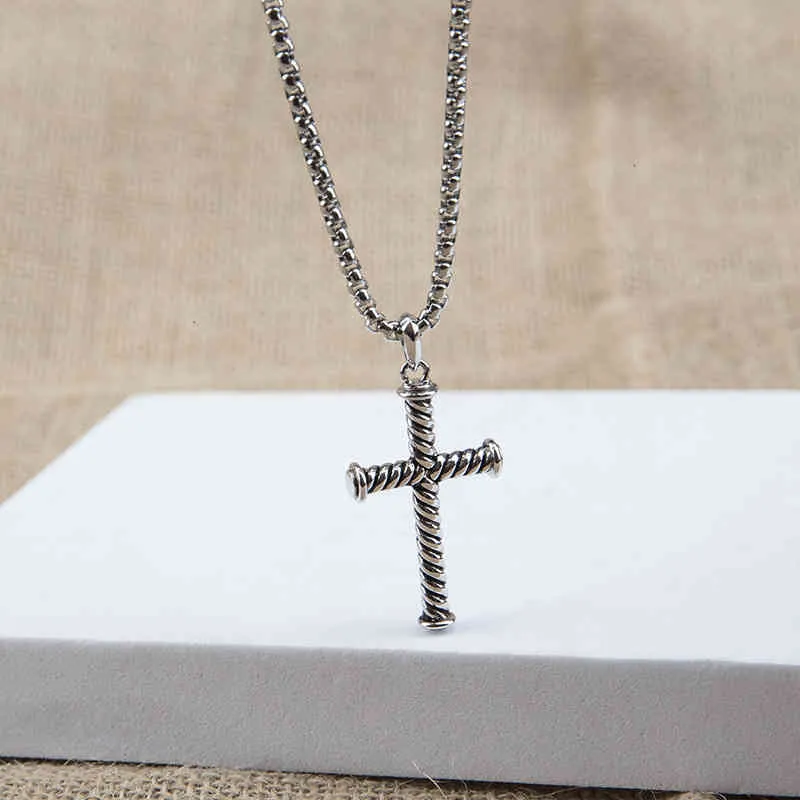 Cross Pendant Chain Necklace Designers Men Neckor Gold Silver Hip Hop Jewelry Women Jewelys Thread Pendants Style191b