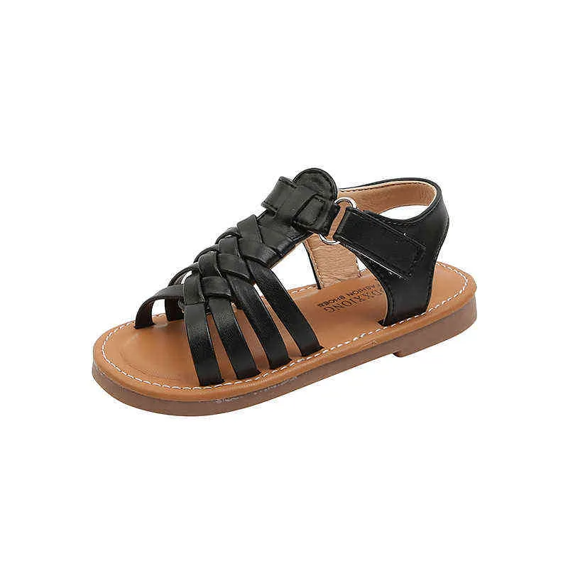 2022 sommer Neue kinder Woven Sandalen Kinder Mode Casual Schuhe Open-toe Koreanische Weichen sohlen Strand Schuhe Nicht-silp Baby Mädchen G220523