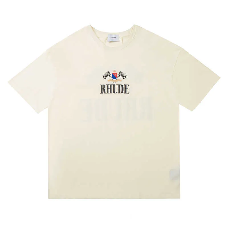 Męskie koszulki wyścigi rhude t shirt mężczyzn Kobiety 1 1 najlepsza wersja ponadwymiarowa koszulki TEE Summer krótkie męskie koszulki designerskie bluza Luksusowa bluza Tshirt