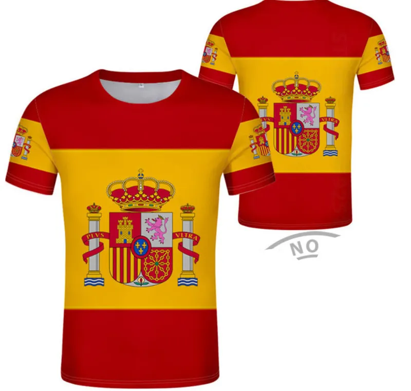 SPANIEN-T-Shirt zum Selbermachen, kostenlos nach Maß, mit Namensnummer, Sommerstil, für Männer und Frauen, modisch, kurzärmelig, lustige T-Shirts. Das lässige Hemd 220620