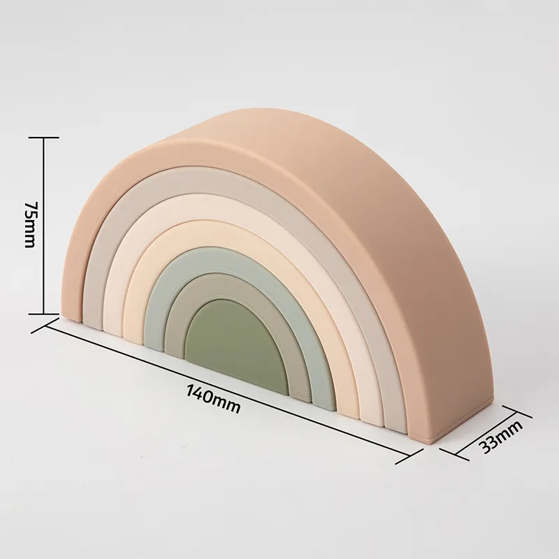 TYRY.HU est 7/blocco di costruzione in silicone arcobaleno blocco morbido 3D giocattoli educativi Montessori blocchi impilabili regalo bambini 220527