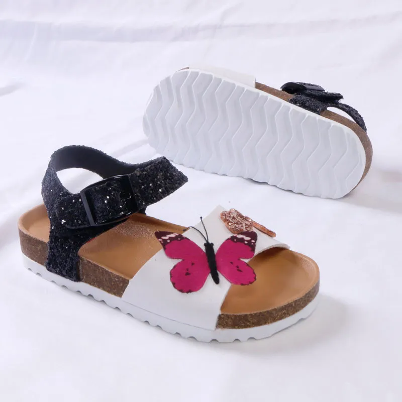 Kinderschuhe Kleinkind Mädchen Sandalen Sommermode PU Leder Kork Mädchen Sandalen Sommer Kinderschuhe Glitzer 220527