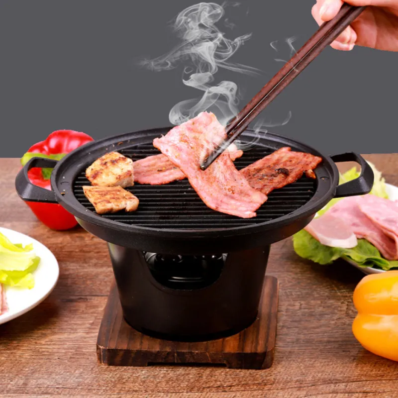 Fogão Churrasqueira Pequeno Estilo Coreano Cozinha Doméstica Uma Pessoa Churrasco Ao Ar Livre Sem Fumaça Estilo Japonês Panela Pequena para Assar Carne Ferramenta 220601