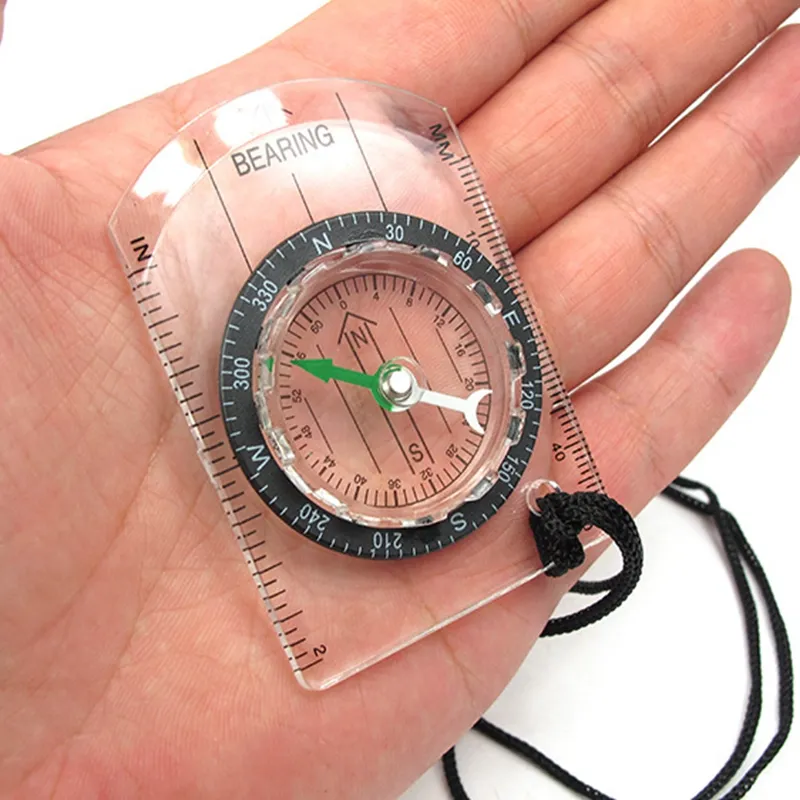 Outdoor Gadgets Camping Hiking Transparent Plastic Compass Proportional Footprint Travel Compass Tools
