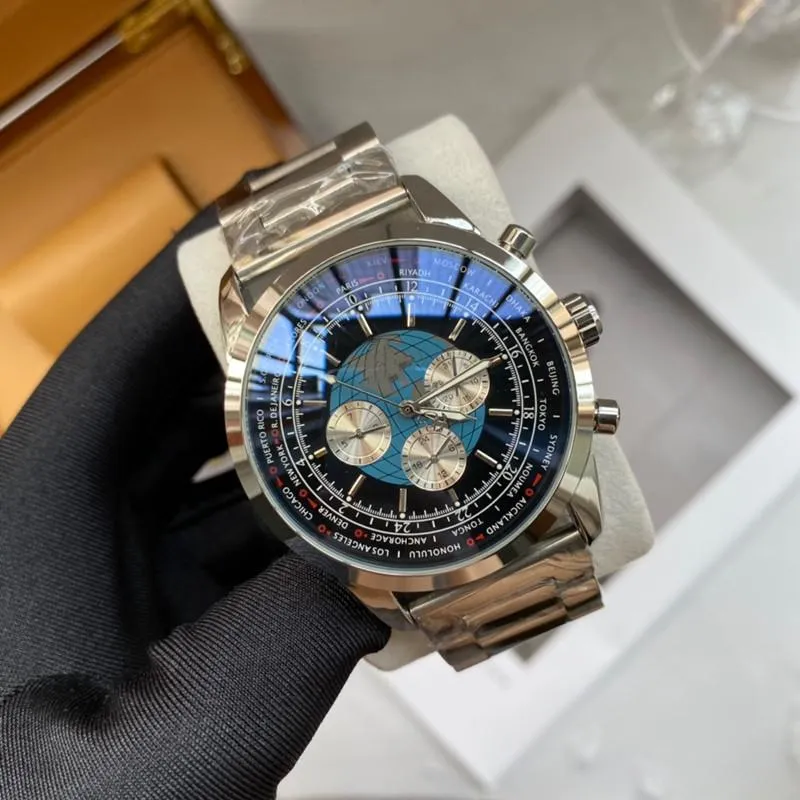 2022 Nieuwe luxe heren horloges zes steken werken automatische mechanische horloge designer Hoge kwaliteit top merk staal en lederen band mode gift sportstijl