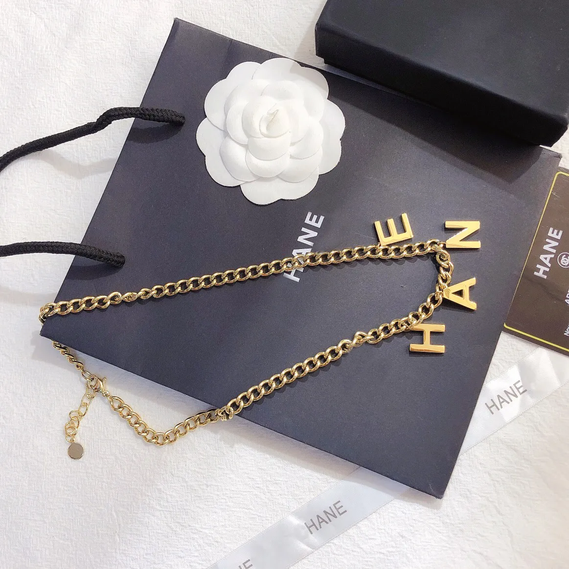 2022 Modne 18 -karatowe złote naszyjniki ze stali nierdzewnej Choker Letter Wiselant Oświadczenie Moda Domens Naszyjnik Wedding Jewelry311w