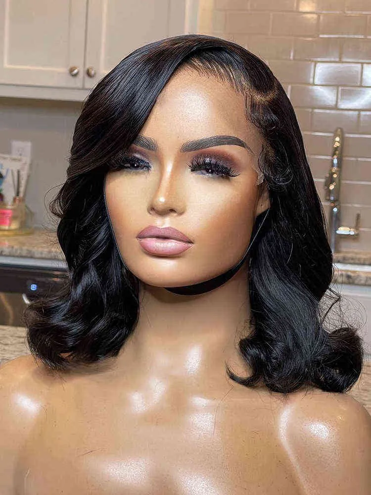 Onda corporal x x Lace Front Wig Human S para Women Short Bob Brasilian Remy x Up 220606