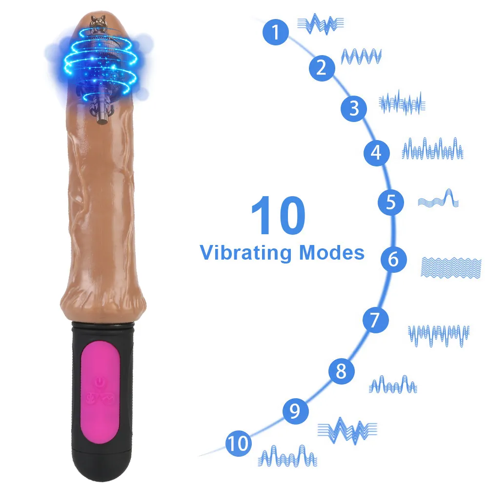 Isıtma Vibratörler Kadınlar için Seksi Oyuncak Yumuşak Büyük Penis 10 Hızlar Erotik Gerçekçi Dildos G-Spot Vajina Anüs Kadın Mastürbator