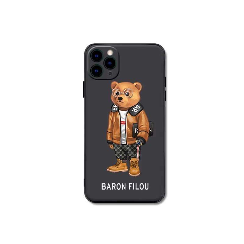 Śliczna moda niedźwiedź silikonowe obudowy telefoniczne na iPhone 6s plus 11 8 13 XR SE2 12 Max Mini Pro x 6 xs 7 luksusowa marka przezroczystą miękką okładkę BO8393382