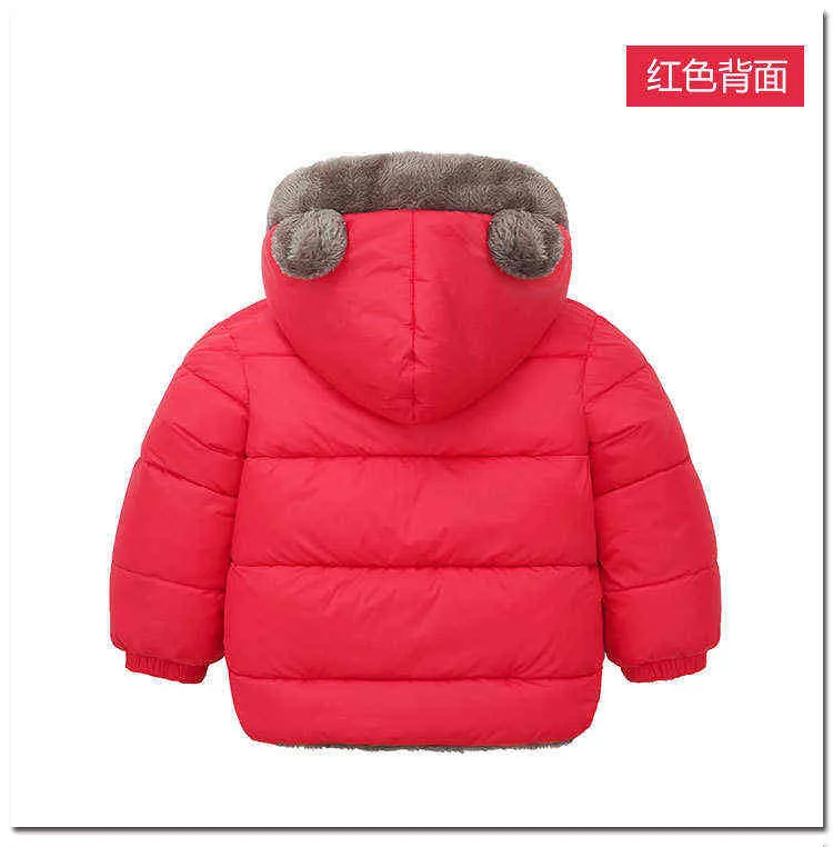 Nuevo invierno mantener caliente más terciopelo niños niñas chaqueta de doble cara desgaste con capucha gruesa ropa exterior para niños cuello de piel chaqueta de niños J220718