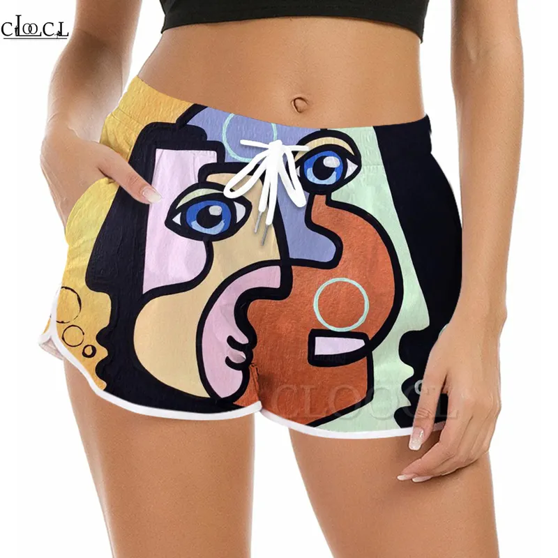 CLOOCL Pantalones cortos para mujer Hermosa Polinesia Arte abstracto Patrón 3D Pantalones cortos impresos Moda Fitness Pantalón deportivo para mujer Pantalones cortos de playa W220616