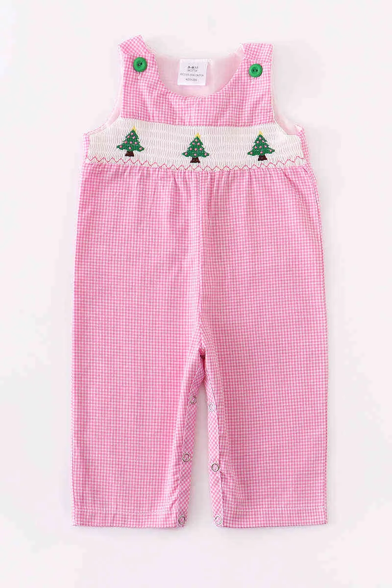 Girlymax Albero di Natale Neonate Ragazzi Pagliaccetto scozzese rosa Pantaloni da bambino Set Abito in tessuto Look familiare Abbigliamento bambini