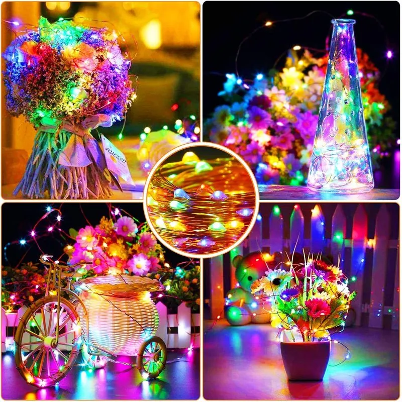 USB 8 Modes Télécommande LED Guirlande Lumineuse Fée Lumière Extérieure Pour Patio Jardin Maison Arbre De Noël Décoration De Mariage 5/10/20 / 30M 220408