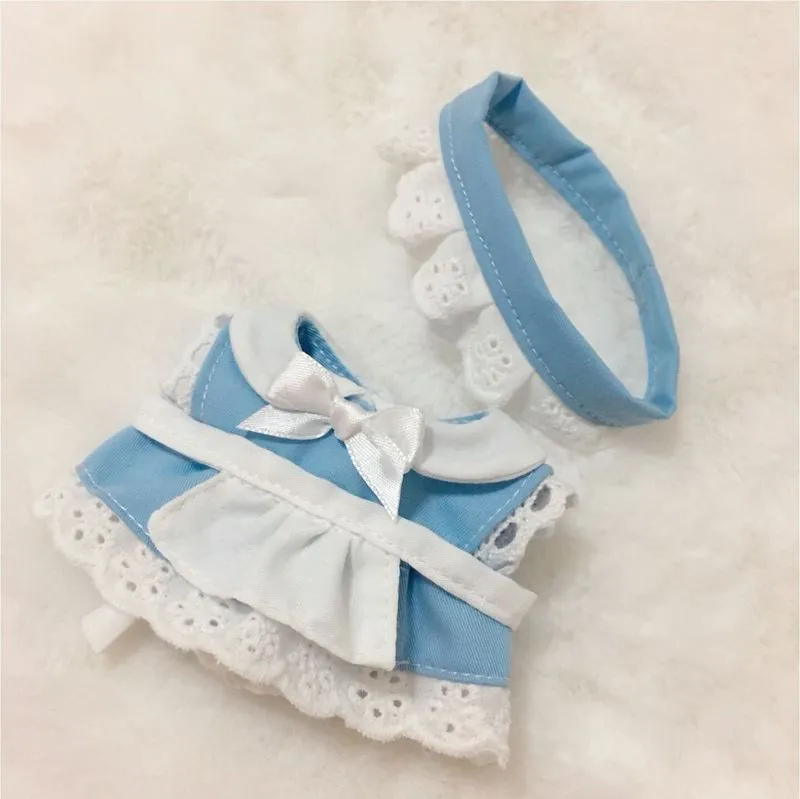 Vêtements de poupée faits à la main de 10cm, robe de demoiselle d'honneur, bandeau, tablier, tenue de poupées en peluche Kpop, jouets, accessoires pour bébé, costume Cos 220707