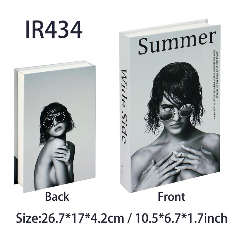 Dekoratif sahte simülasyon kutusu çok renkli baskı seti sehpa kitap modeli oda el villa konak ev dekorasyonu 220705
