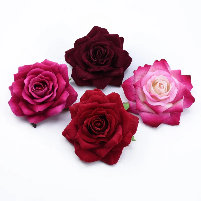 10 CM Grandes Roses Fleur Artificielle Décoration De La Maison Couronnes De Noël De Mariage Accessoires De Mariée Liquidation Chapeaux Broche 220408