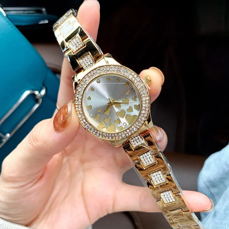 Luxury Rose Gold Lady Watch 36mm Diamond Fashion Watches For Women rostfritt stål Band Top Brand Designer Armurs Christmas 192C