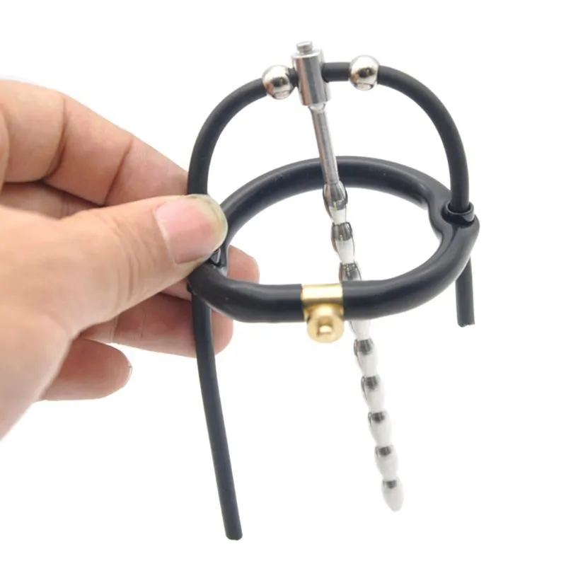 DIY Accessory elektryczny Pierścień dildo silikonowy z okiem koni dźwięki cewnik cewnik cewnik rozszerzający stymulacja seksowna u1jd