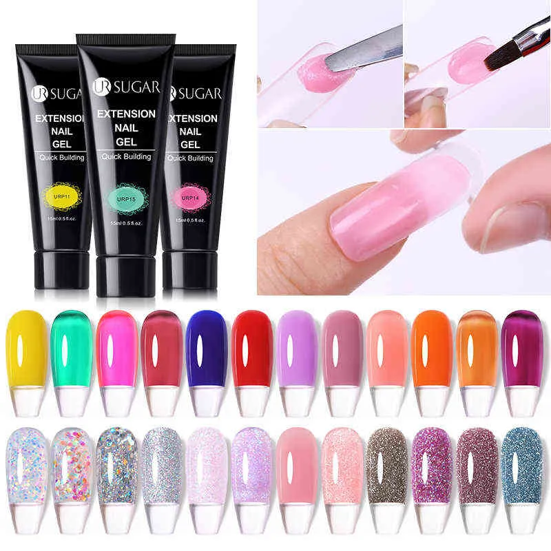 NXY Główny żel 15ml Nude Extension Polski Glitter Akrylowy Palec Szybki Lakier Budynek Wszystkie do Manicure Art Extend 0328