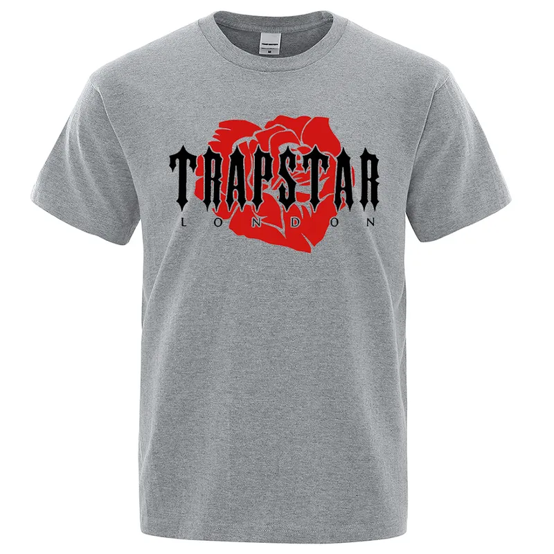 Rose Blume Design Trapstar London Gedruckt Männer T-shirts Sommer Baumwolle T Shirt Übergroßen Tops Straße Hohe Qualität ed T-shirt 220707