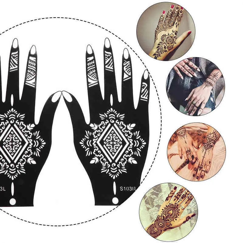 NXY Tatuagem Temporária Impermeável Adesivo Mão Decalque Henna Estêncil DIY Modelo De Arte De Corpo De Casamento Ferramenta De Maquiagem Ferramenta 0330