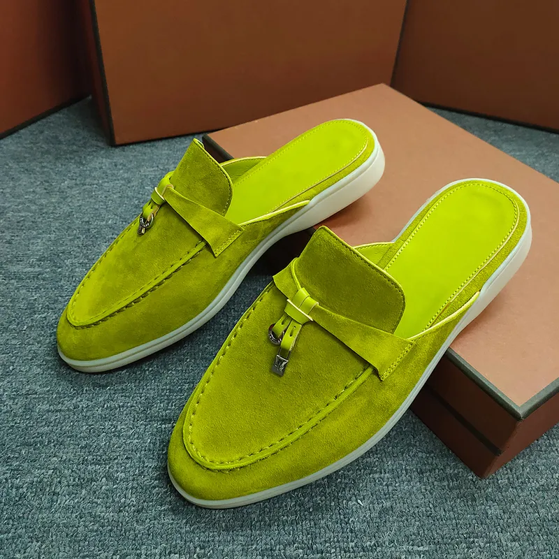 LP Zapatos Mulas de diseño de lujo Babouche Charms de alta calidad Slippers Sepatu Wanita Desainer Mewah Beige Lofers Kulit Kualitas 220611