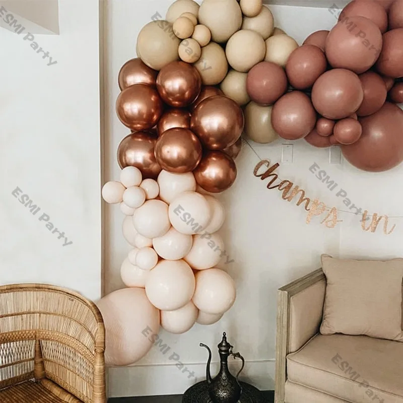 Doubled Dust Pink Boho Wedding Engagement Decoration Chrome Rose Gold Nude Balloons Garland Ballon Arch Global Birthday Decor 22069210867