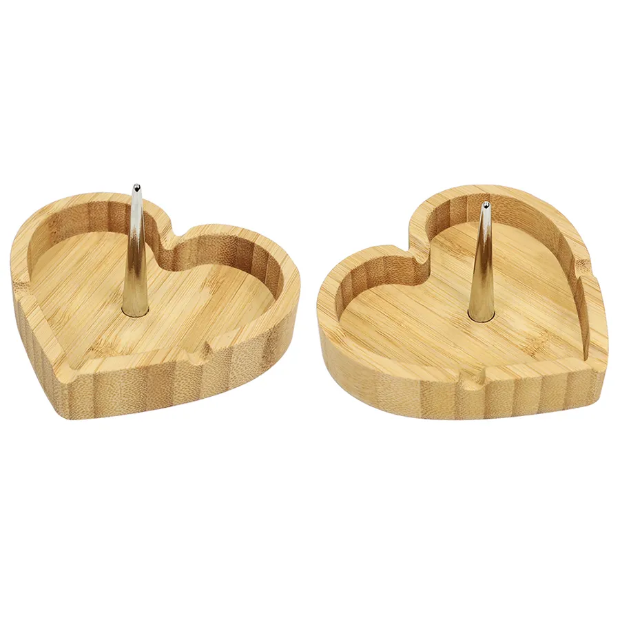 Cendriers matériaux en bois forme de coeur accessoires pour fumer cendrier style unique conteneurs 196h