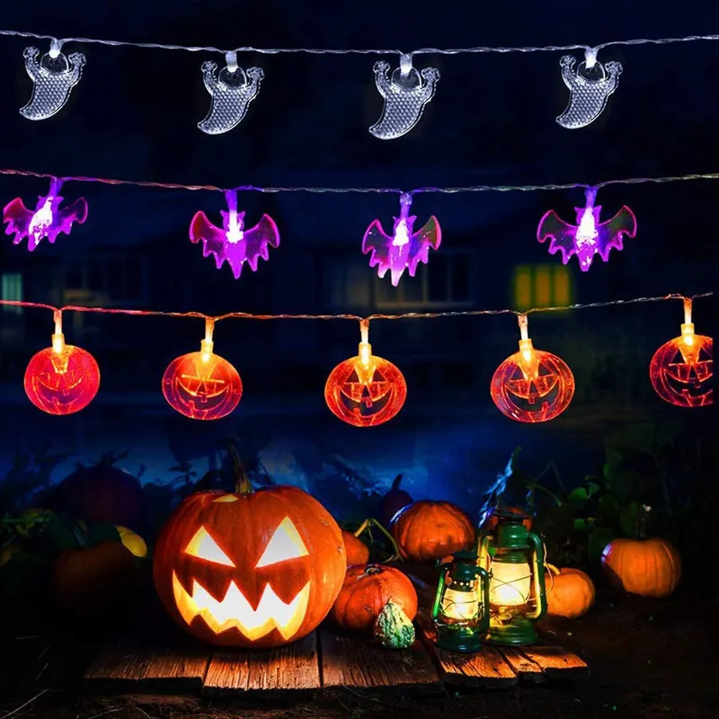 Andra festliga festleveranser 1,5 m Halloween LED -ljussträng Purple Bat 220823
