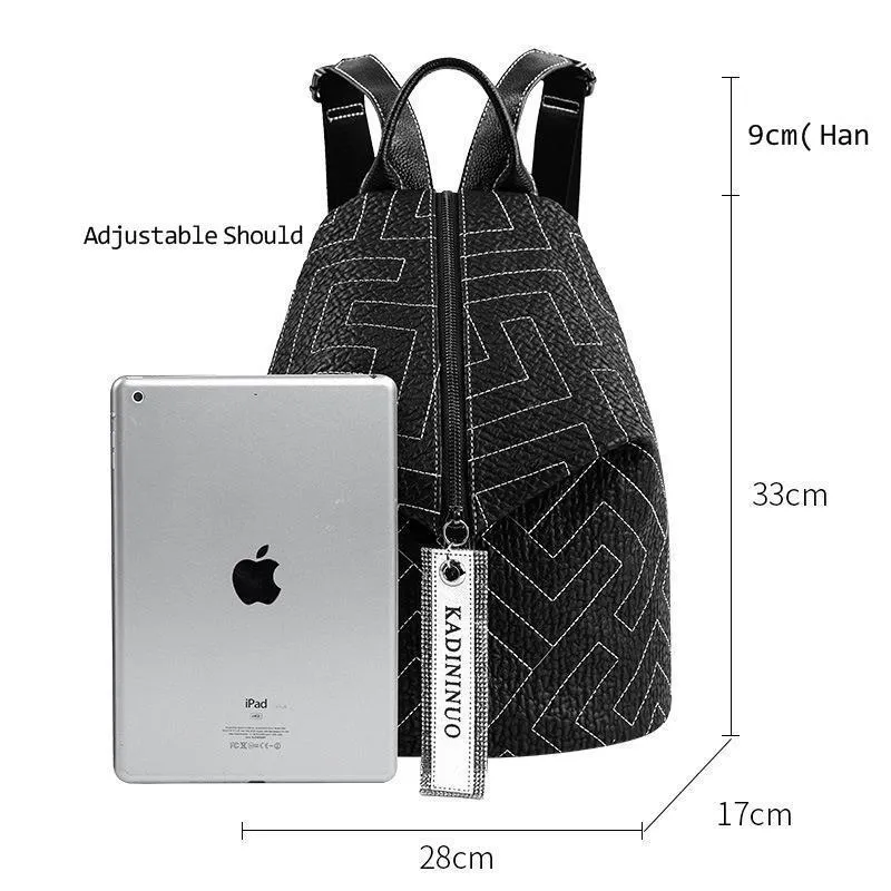 Oryginalny skórzany plecak dla kobiet marka mody All-Match Plecak damskie spersonalizowane podróżowanie na dużą pojemność torbę na pierścień 2205296c