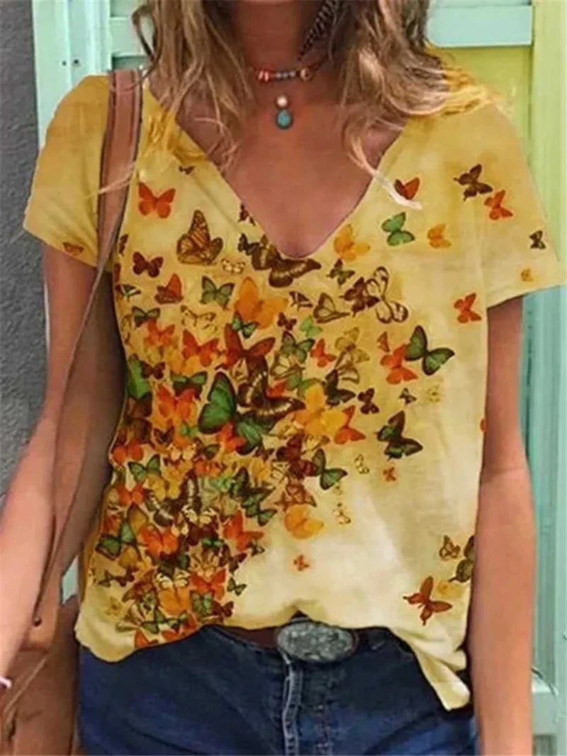 3D dames t -shirts korte mouw oversized zomers tee losse casual basi tops vrouwelijke vneck street tshirt 5xl top 220527