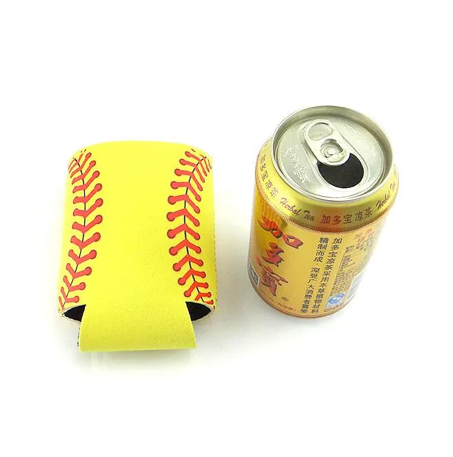 10x13cm honkbal softbal kan mouwen in mouwen neopreen drankkoelers kunnen houder met onderste bierbeker deksel 4 kleuren b0525n13