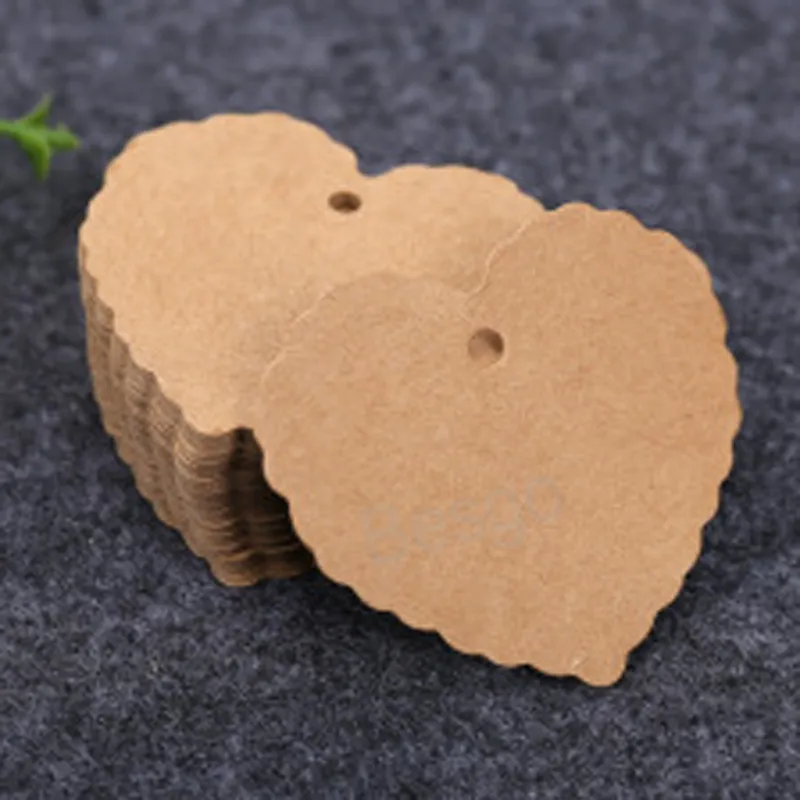 Kraft Paper Hang Tag Heart Shape Wedding Favor Gift Label Flower Shape Blank DIY Greeting Cards Luggage Clothing Hanging Labels BH6388 TYJ