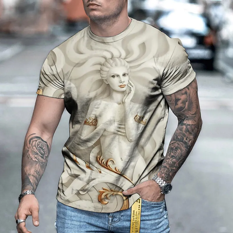 Мужчины женские унисекс милый забавный 3D Painting Print Tshirts Summer Round Neck с коротким рукавом мужчина негабаритная футболка Top 6xl 220607