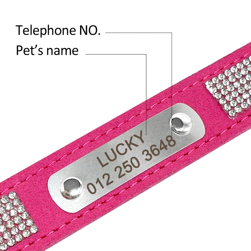 Personalized Dog Collar Leather Dog Puppy Collars With Customized Name Tag Adjustable Cat Collar For Small Medium Dogs Cats 220610