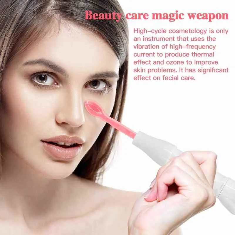 High Frequency Electrode Wand Electrotherapy Glass Tube Beauty Device Acne Spot Remover Facial Skin Care Spa Massager Hot 220520