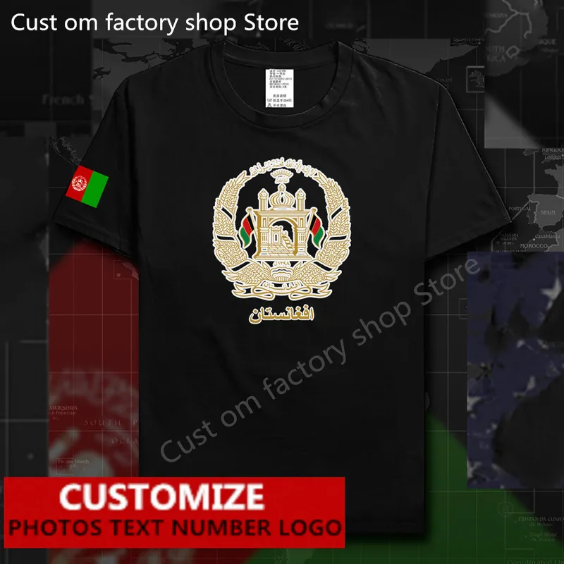 Afghanistan Afghan Country Flag T shirt Free Custom Jersey DIY Name Number 100 Cotton T shirts AFG Islam Pashto 220616gx