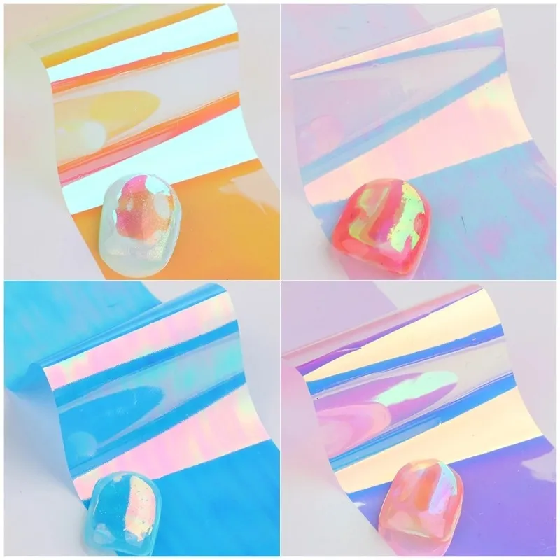 20 vellen Aurora Filmfolies voor overdrachtsticker Ice Cube Sliders Adhesive Paper Wraps Gradient Nail Art Decorations 220630