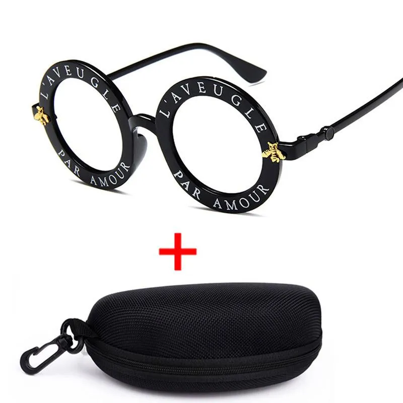 Occhiali da sole Retro Rotondi Donne Designer Bee Frame Cerchio Occhiali da sole Moda Occhiali femminili Oculos De SolOcchiali da soleOcchiali da sole276T