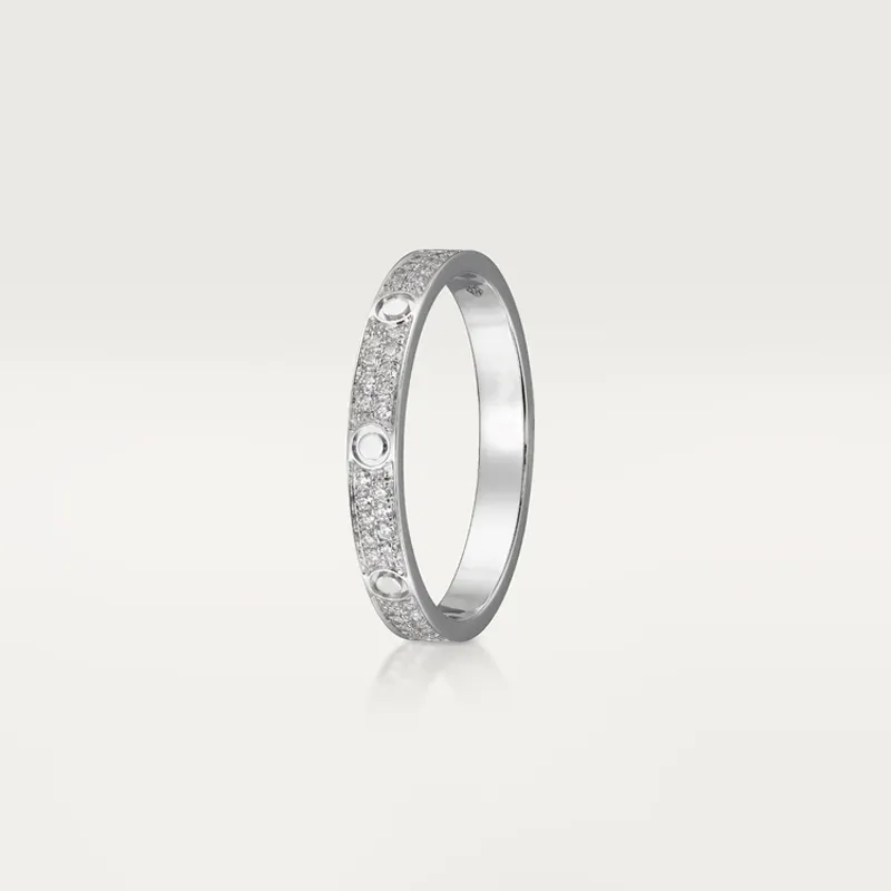 Modelo pequeno Slim Love Banding Ring For Mull Men 316L Titanium Steel Full CZ Full paved Designer Jewelry Aneis Anel Bague Femme CL274D